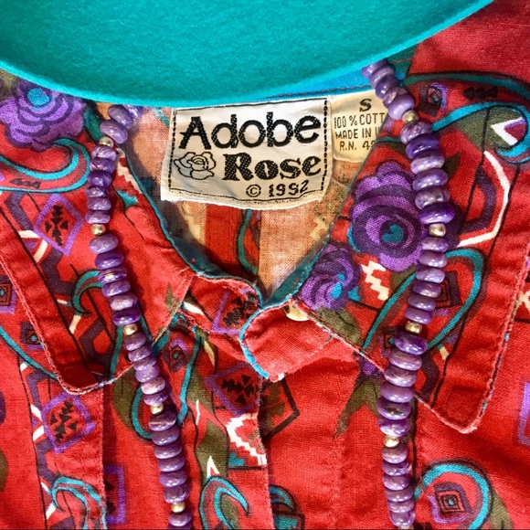 Vintage Western Adobe Rose 🌹Shirt - Picture 5 of 7